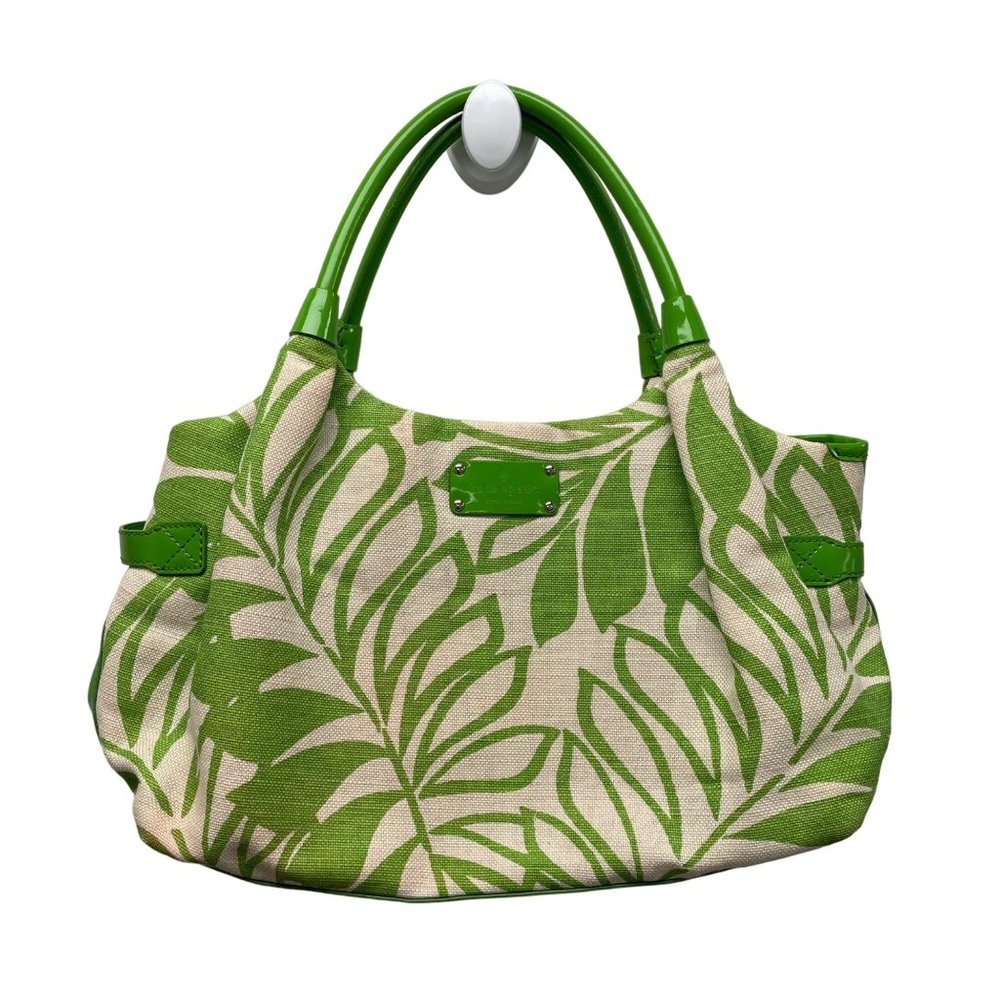 Kate Spade Green Foilage Canvas Handbag